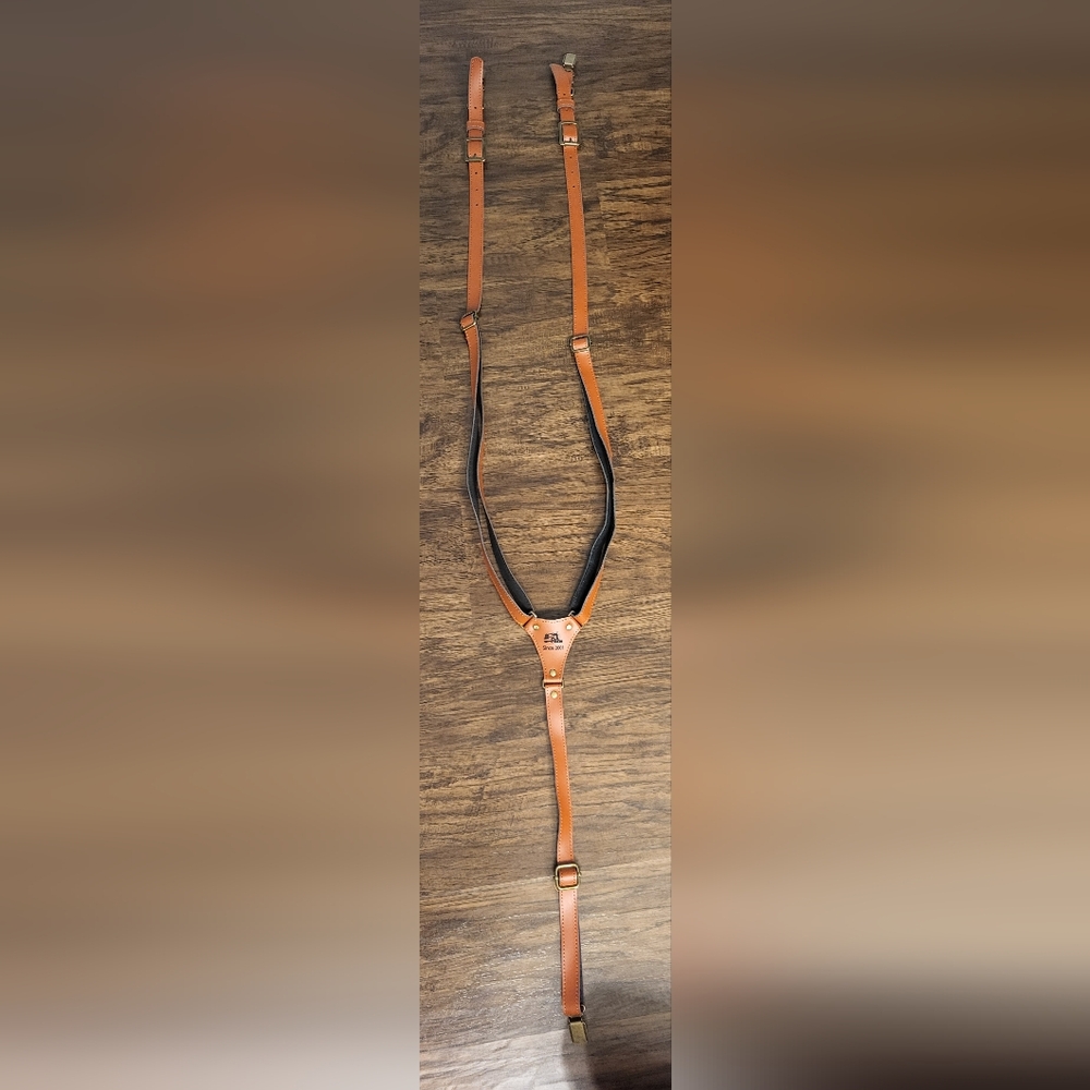 Men's Thin Leather Suspenders. Truck Stamped Since 2001